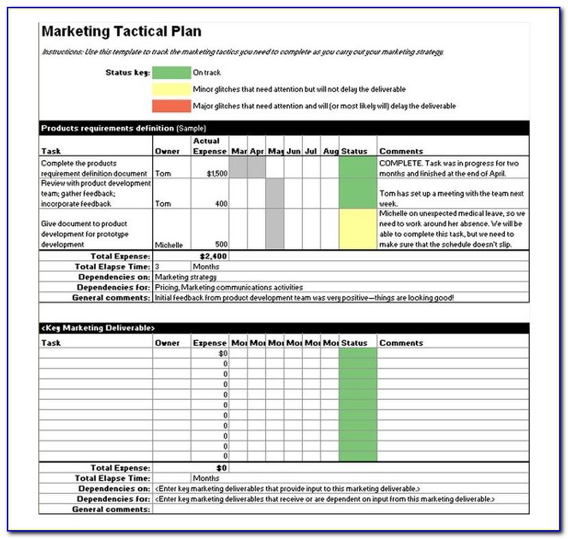 Strategic Marketing Plan Excel Template