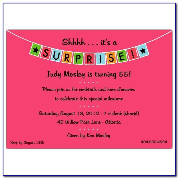 Surprise Birthday Party Invitations Templates Free