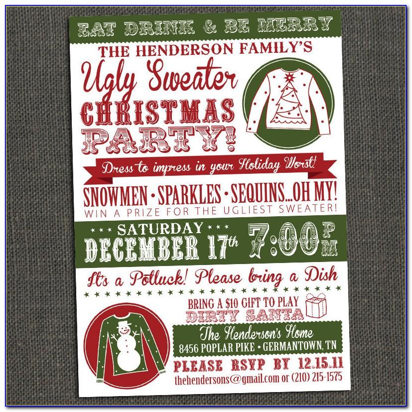 Ugly Christmas Sweater Invite Template Free