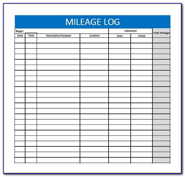 Vehicle Mileage Log Book Template