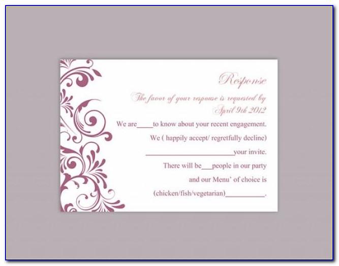 Wedding Rsvp Cards Template Free