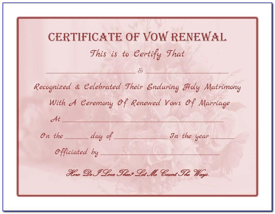 25th Wedding Anniversary Certificate Template