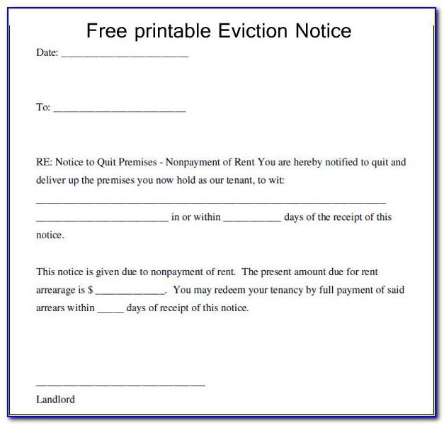 30 Day Eviction Notice Template Pdf