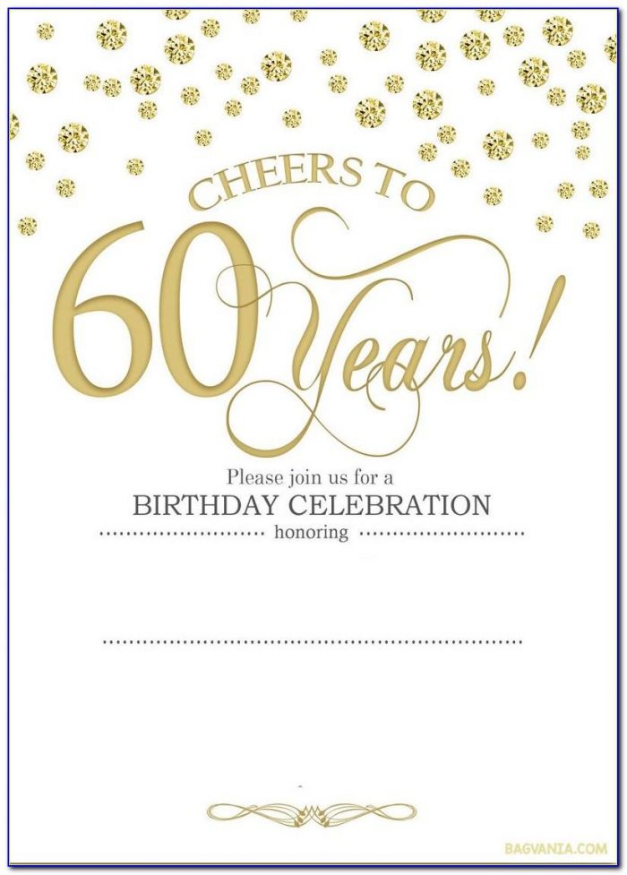 60th Birthday Invites Free Template
