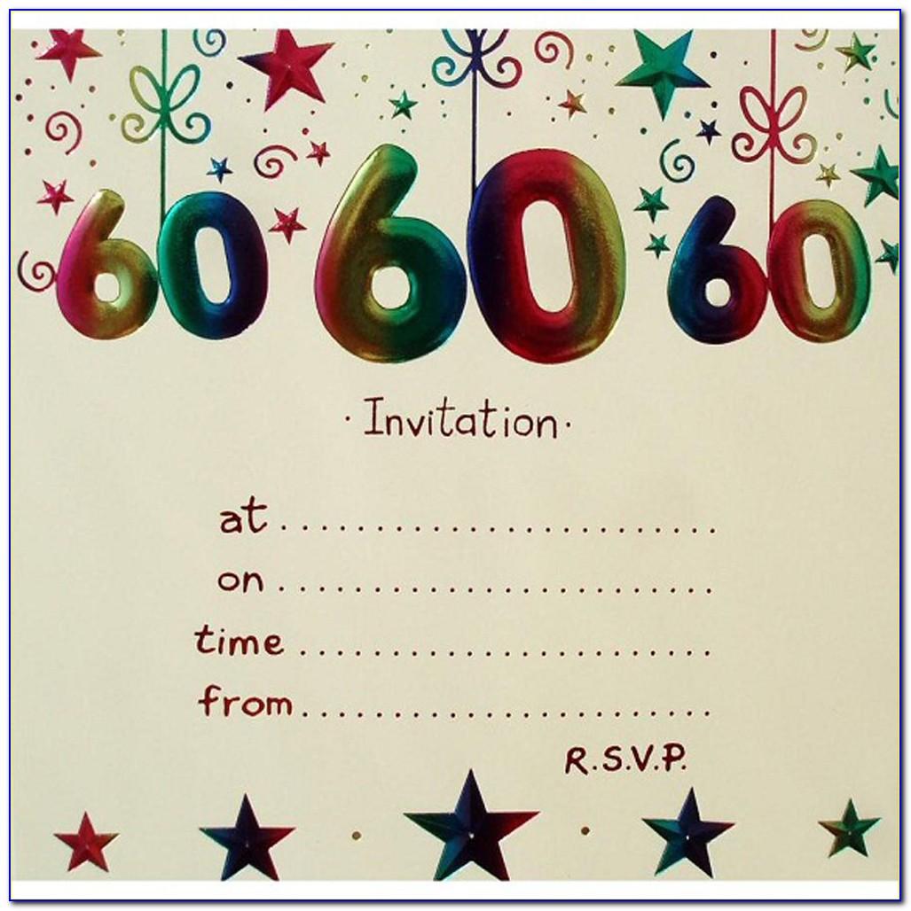 60th Birthday Party Invitation Template Free