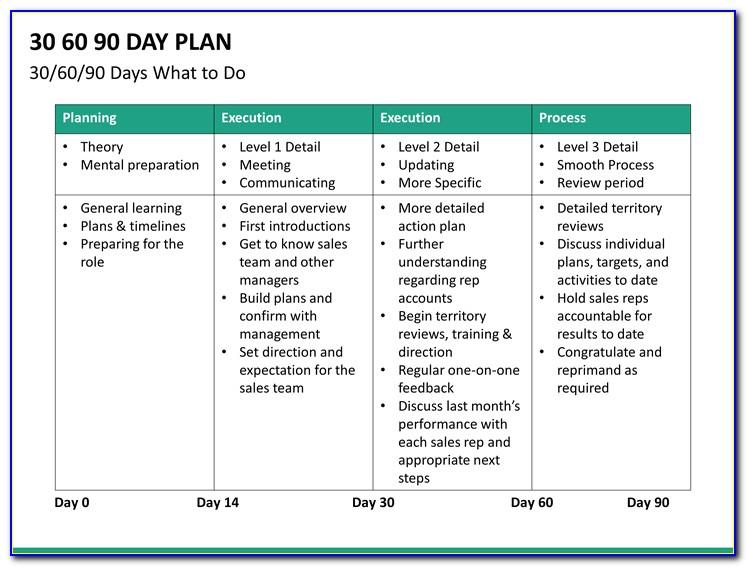 90 Day Business Plan Template Sales