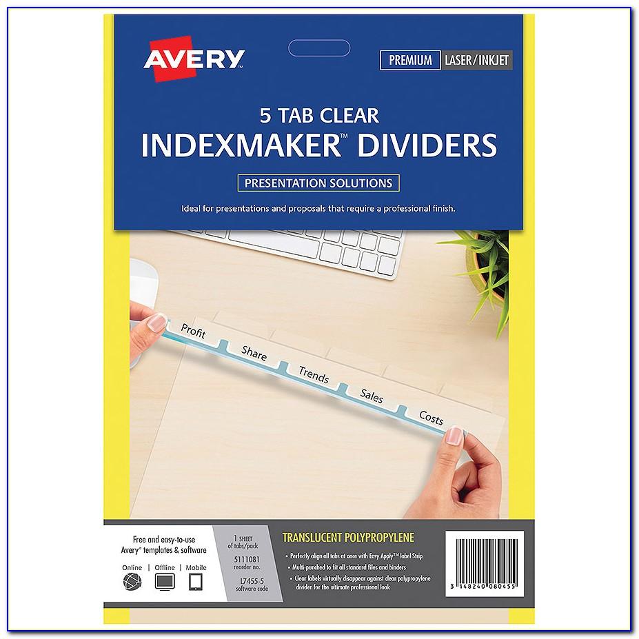 Avery Ready Index Dividers 5 Tab Template