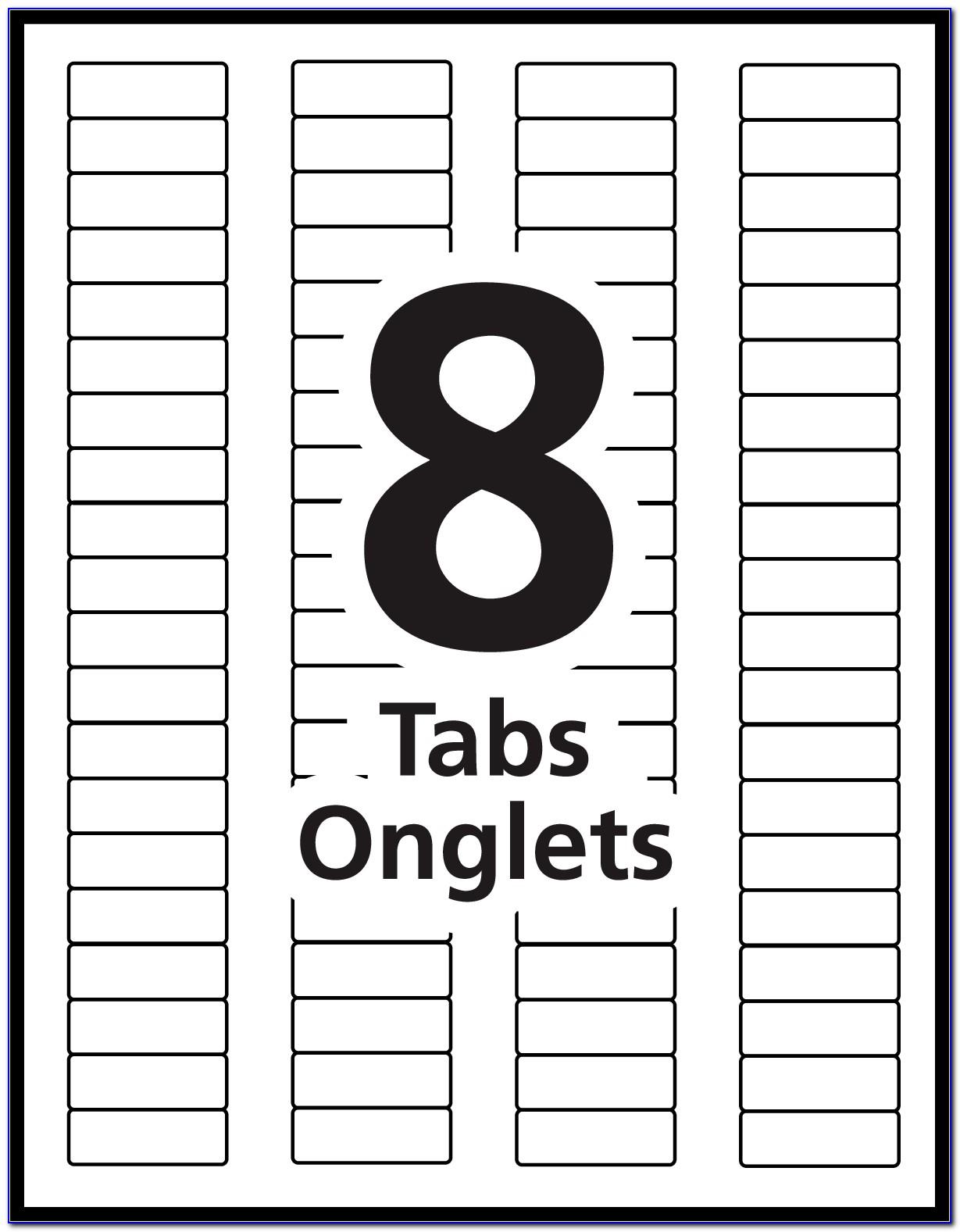 Avery Tabs Template 11554