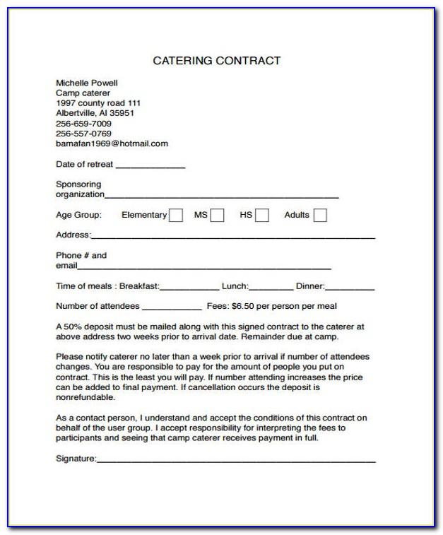 Banquet Contract Forms