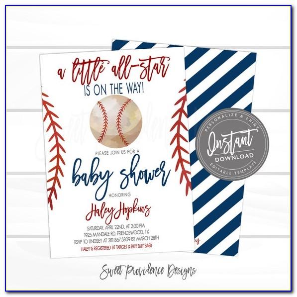 Baseball Ticket Baby Shower Invitations Template