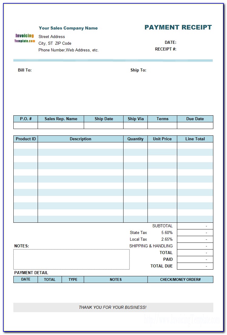Bill Payment Template Excel