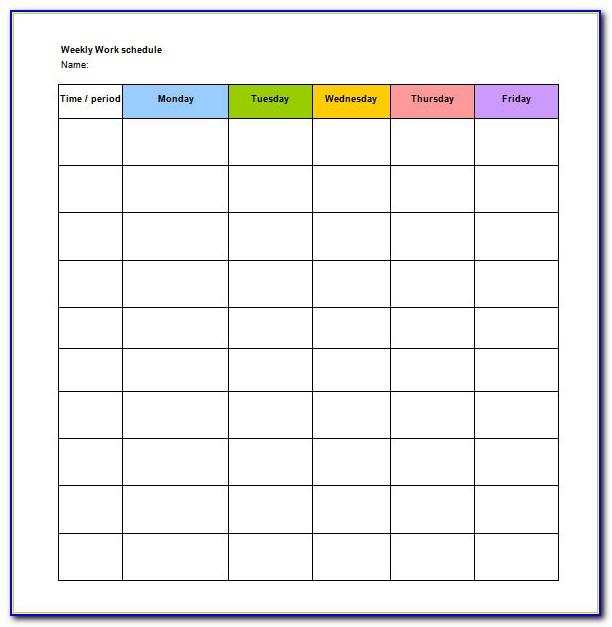 Blank Monthly Staffing Schedule Template