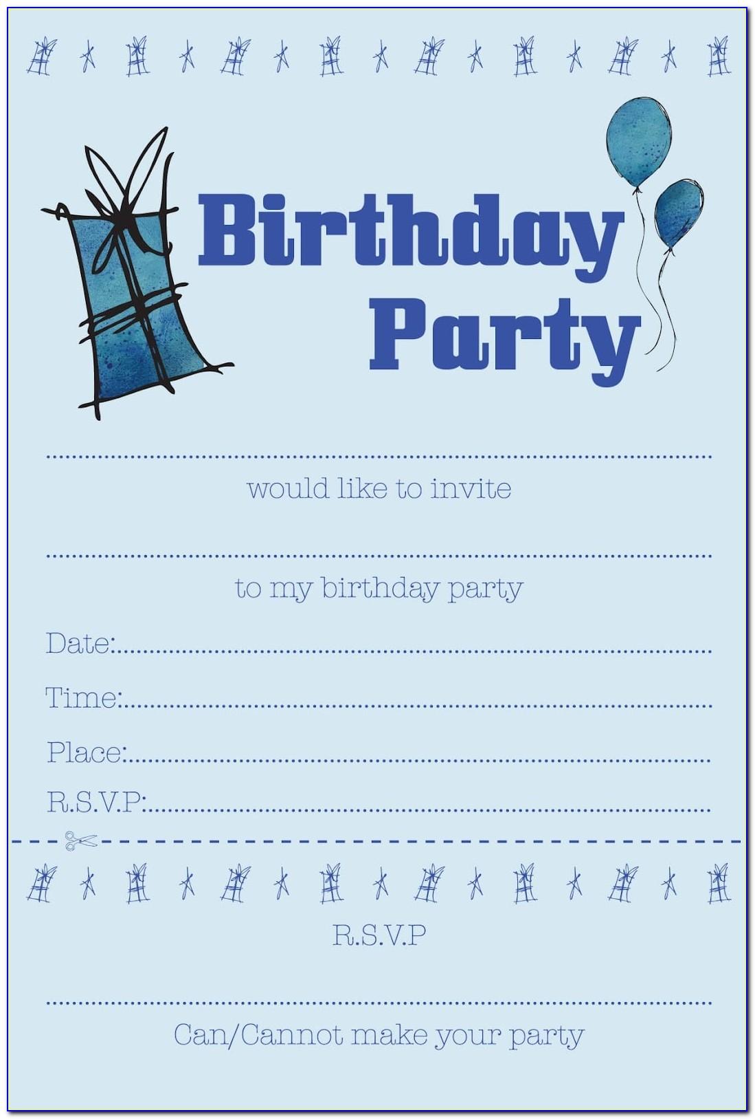 Boy Party Invitation Templates Free