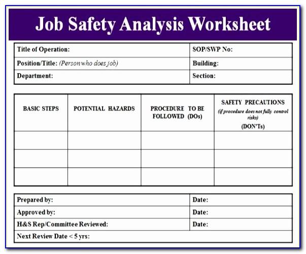 Cal Osha Job Hazard Analysis Form