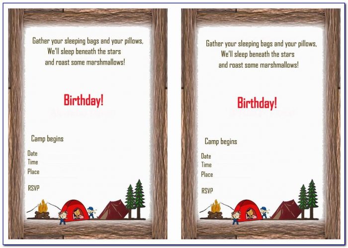 Camping Party Invitation Templates Free
