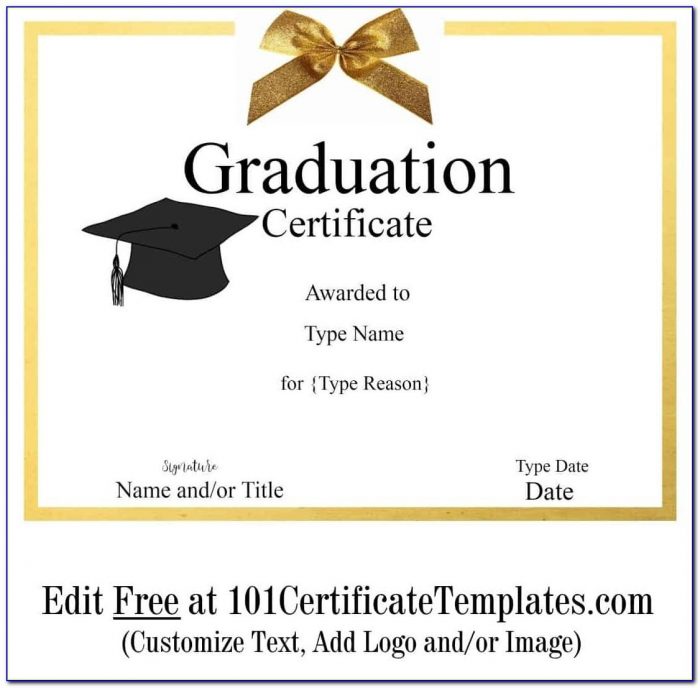 Certificate Of Expected Graduation Template