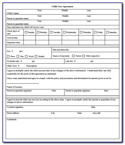 Child Care Contract Template