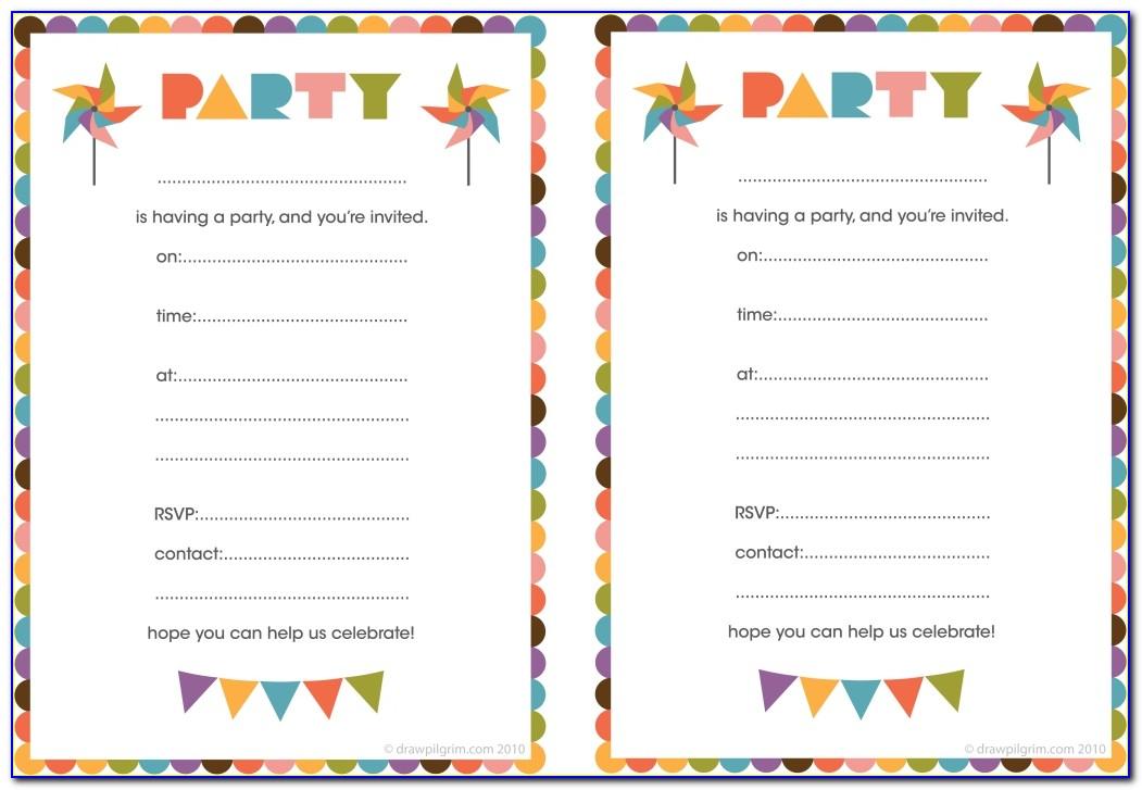 Children's Birthday Party Invitation Templates Free