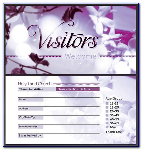 Church First Time Visitor Card Template