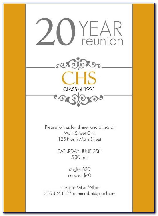 Class Reunion Invitation Card Template