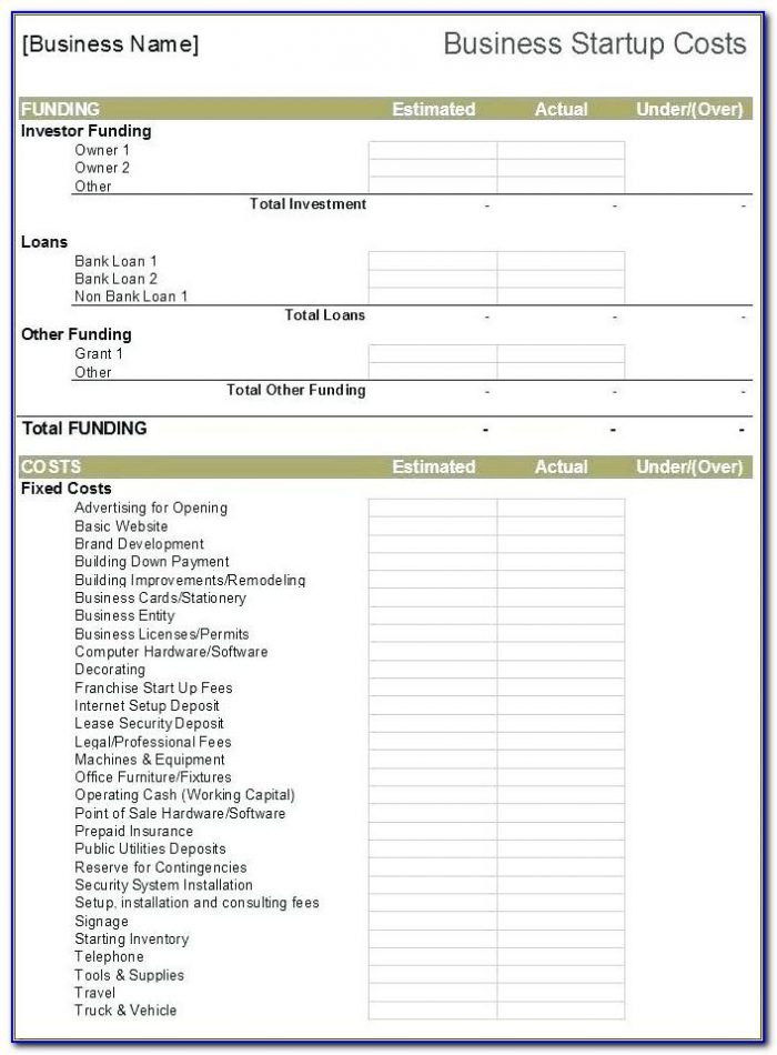 Consolidated Financial Statement Template Xls