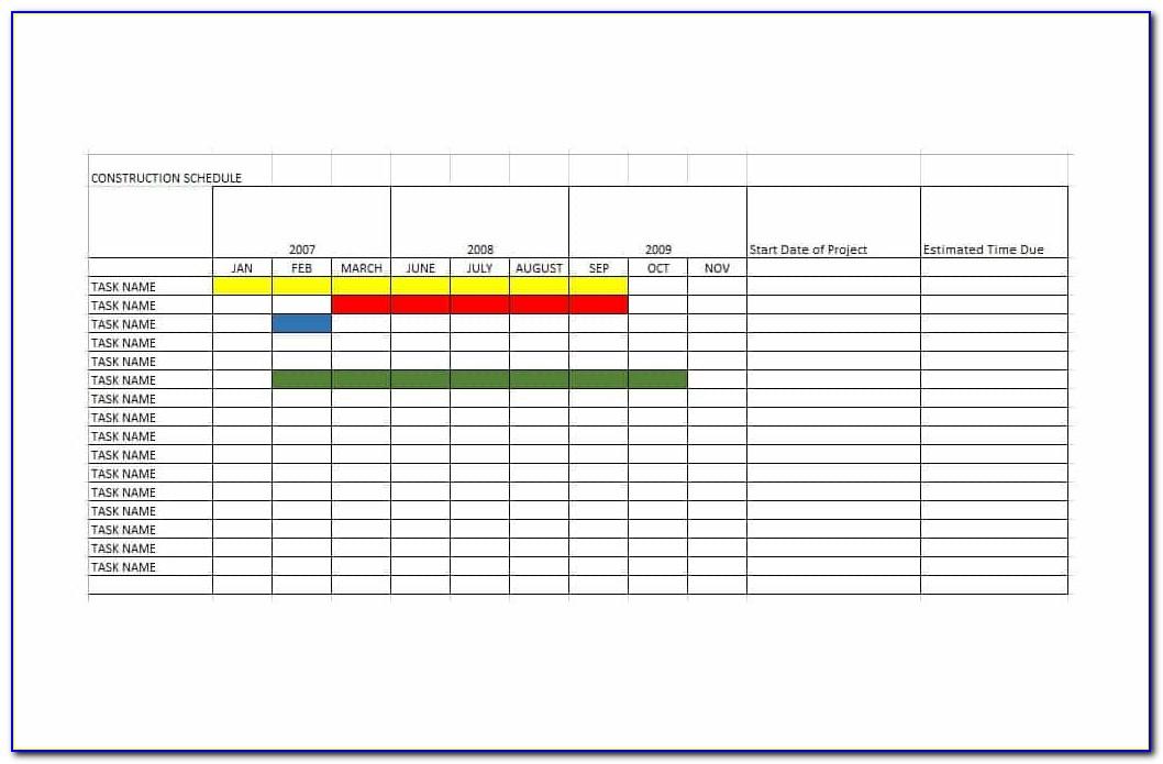 Construction Project Template Excel