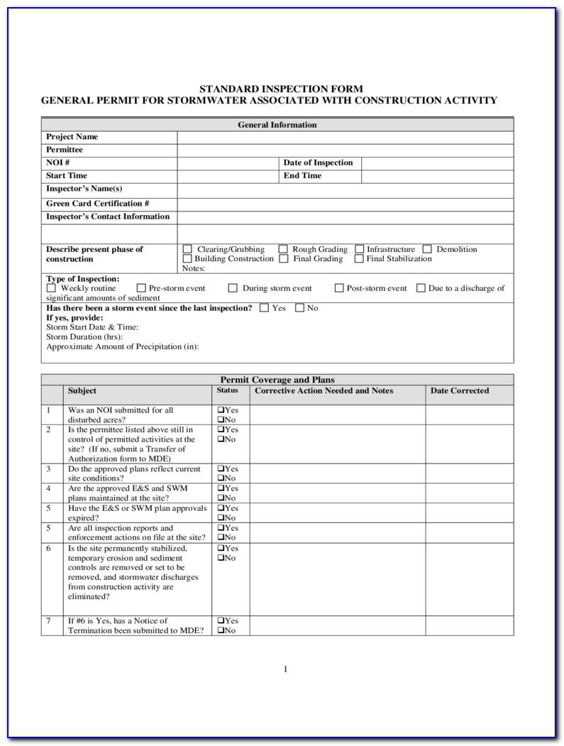 Construction Site Safety Checklist Template