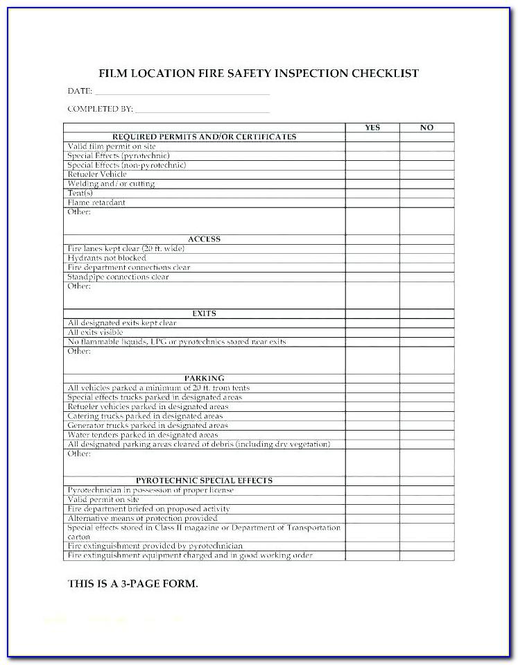 Construction Site Safety Inspection Checklist Template