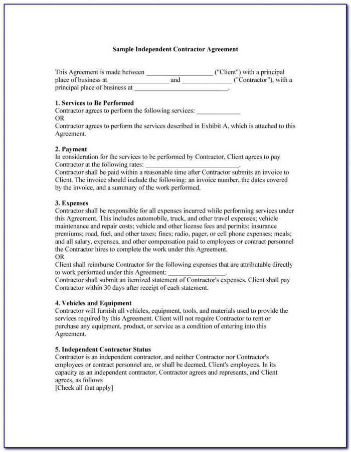 Contractor Example Contract