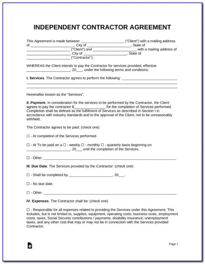 Contractor Sample Contract