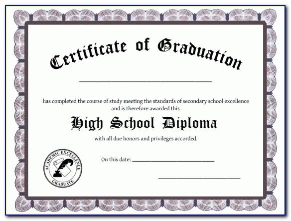 Diploma Certificate Template Pdf