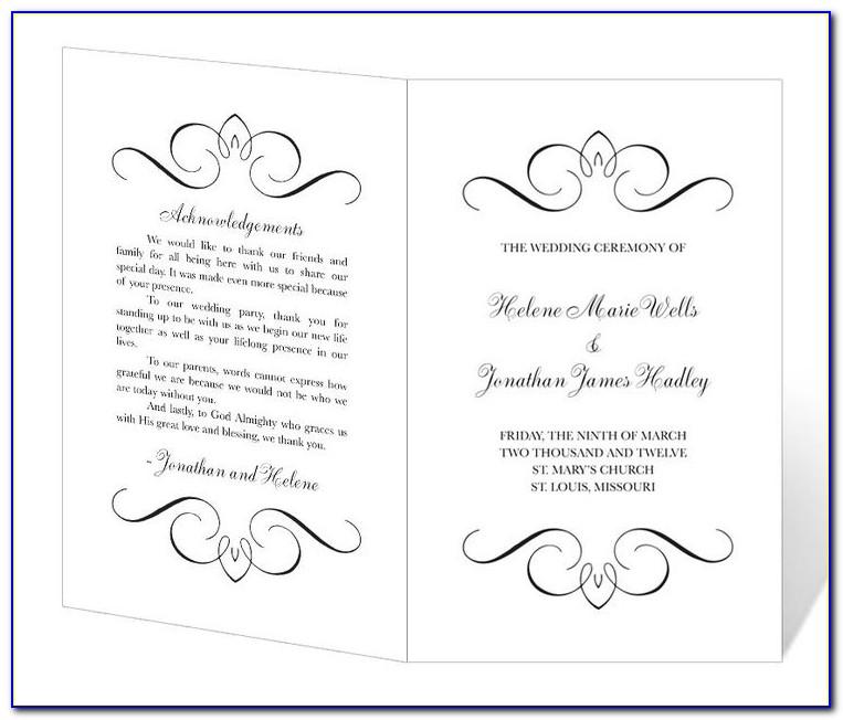 Downloadable Wedding Program Template That Can Be Printed