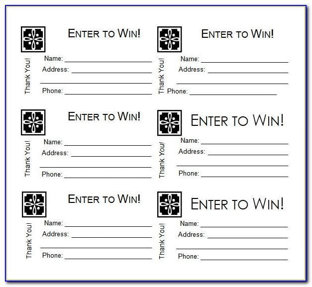 Draw Ticket Template Free