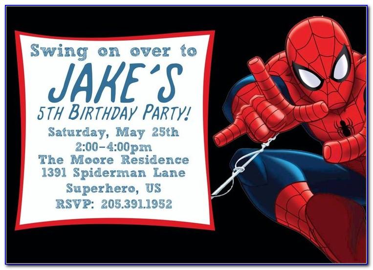 Editable Spiderman Birthday Invitations Templates Free