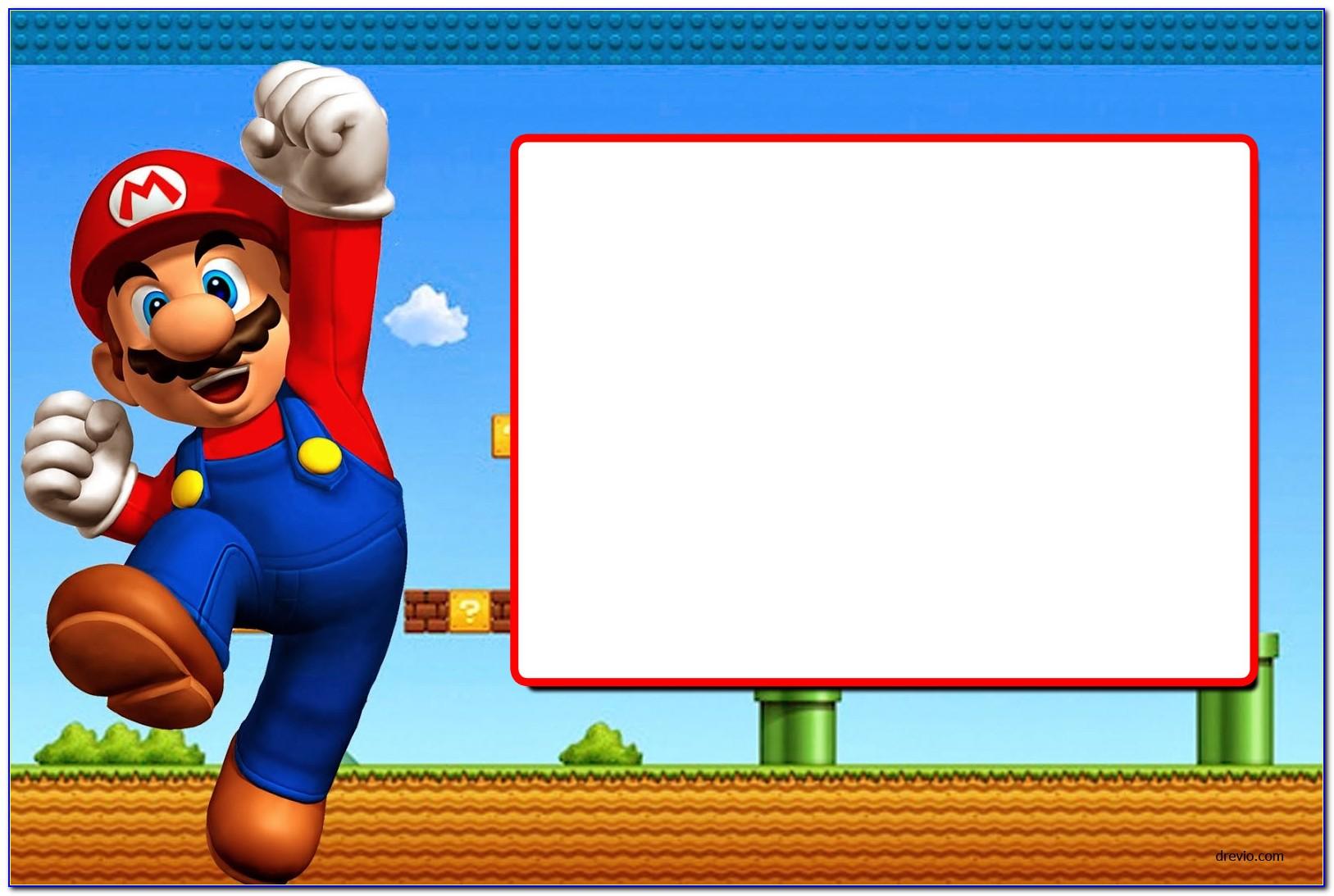 Editable Super Mario Invitations Template Free