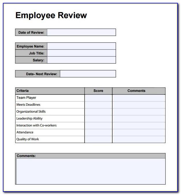 Employee Evaluation Sample