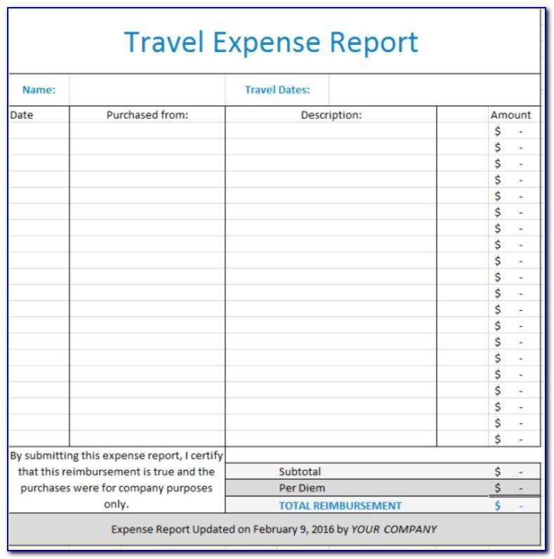 Expense Report Form Free