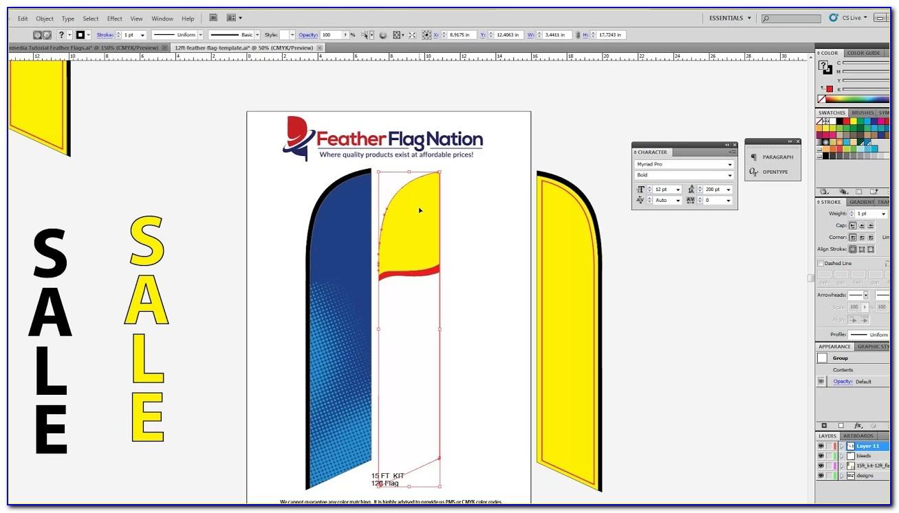 Feather Banner Template Illustrator