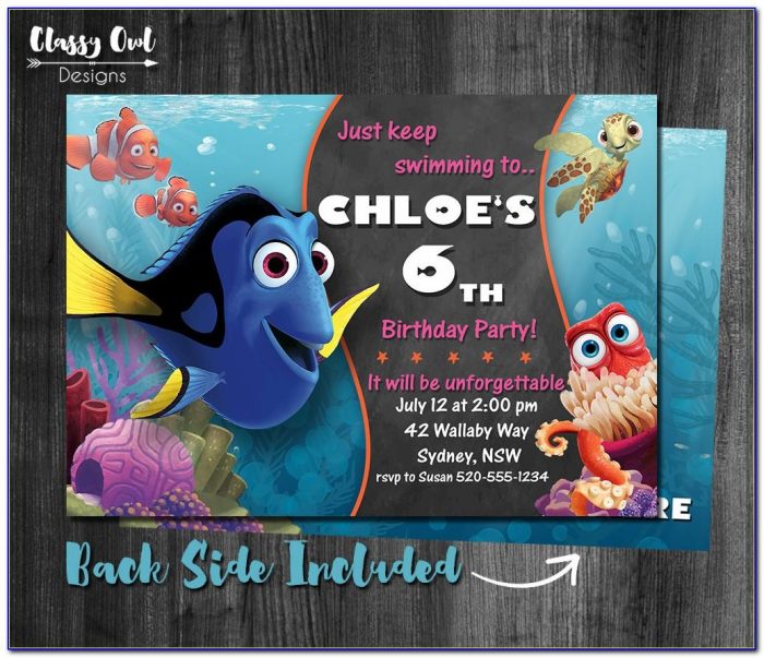 Finding Dory Invitation Template Free