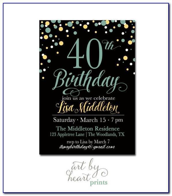 Free 40th Birthday Invitation Templates For Him