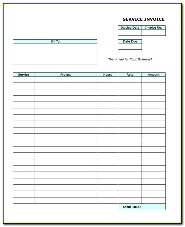 Free Blank Service Invoice Template