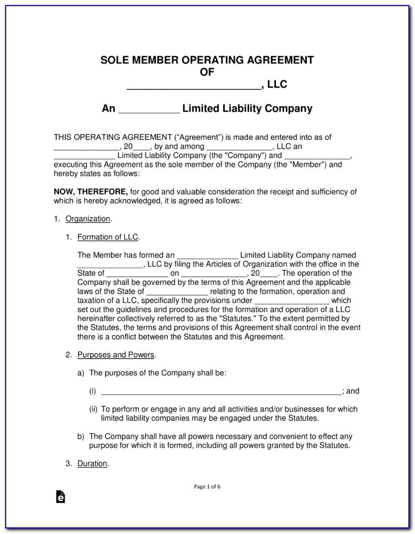 Free California Llc Operating Agreement Template