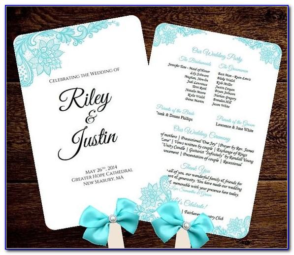 Free Downloadable Wedding Program Fan Template That Can Be Printed