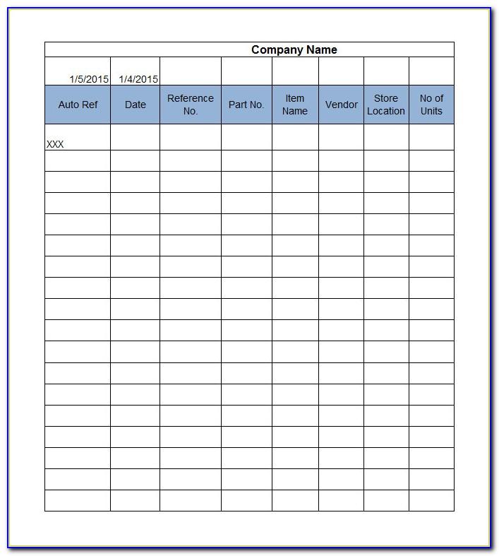 Free Excel Format For Inventory Management