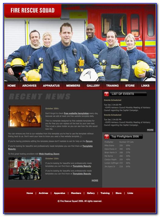 Free Fire Department Website Templates