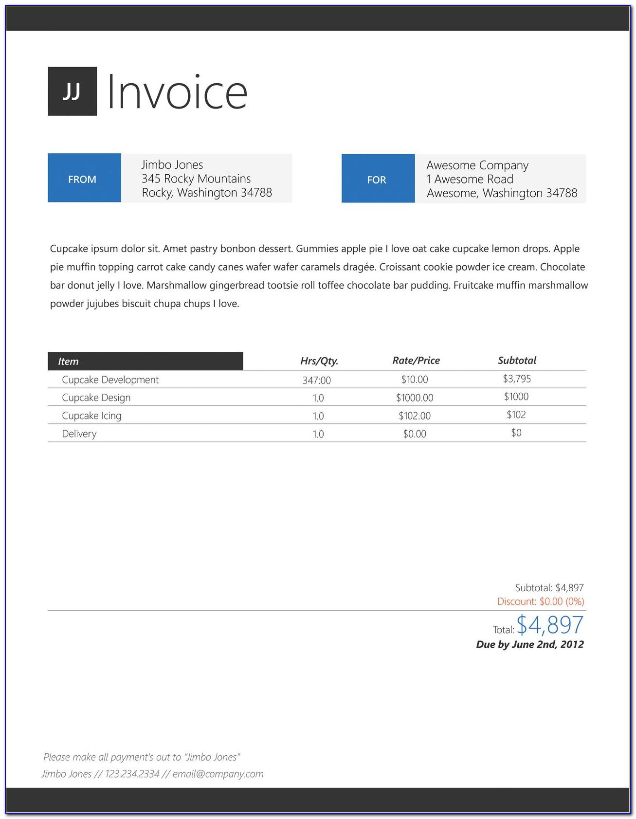 Free Invoice Template For Graphic Designers