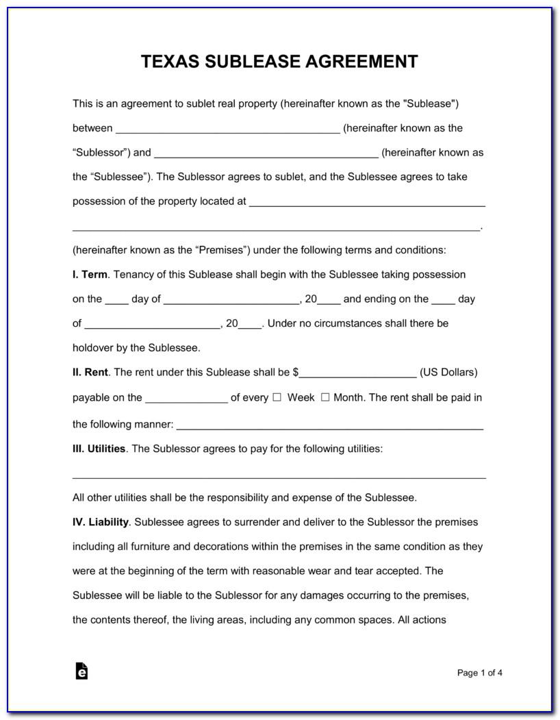 Free Lease Agreement Template Texas