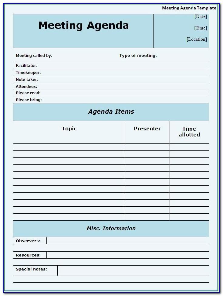 Free Meeting Agenda Templates For Word