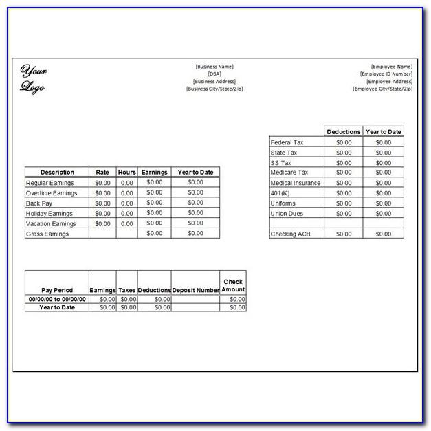 Free Paycheck Stub Template Online