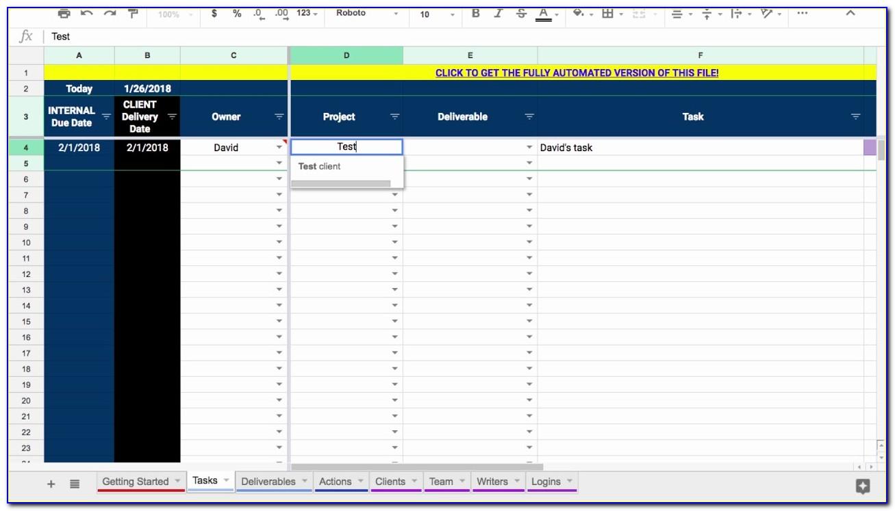 Free Project Management Template Google Sheets